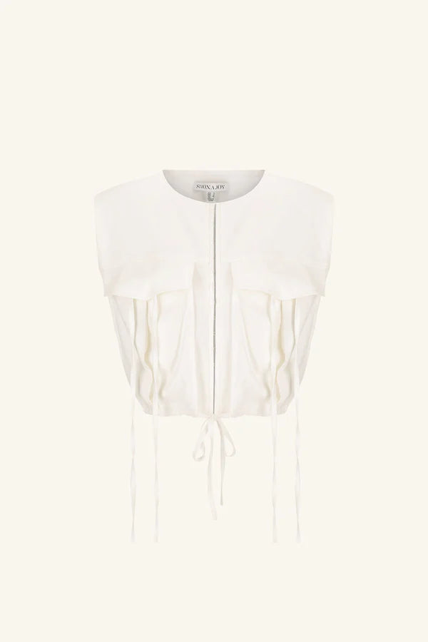 Kasbah Utility Cropped Top - Rice