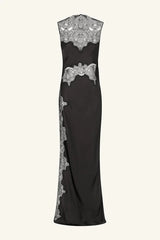 Jamila Lace High Neck Maxi Dress - Black