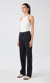 Ms. Keaton High Rise Baggy Jean - Black