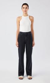 Ms. Keaton High Rise Baggy Jean - Black