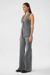 Monica Tailored Denim Vest - Tempesta Grey