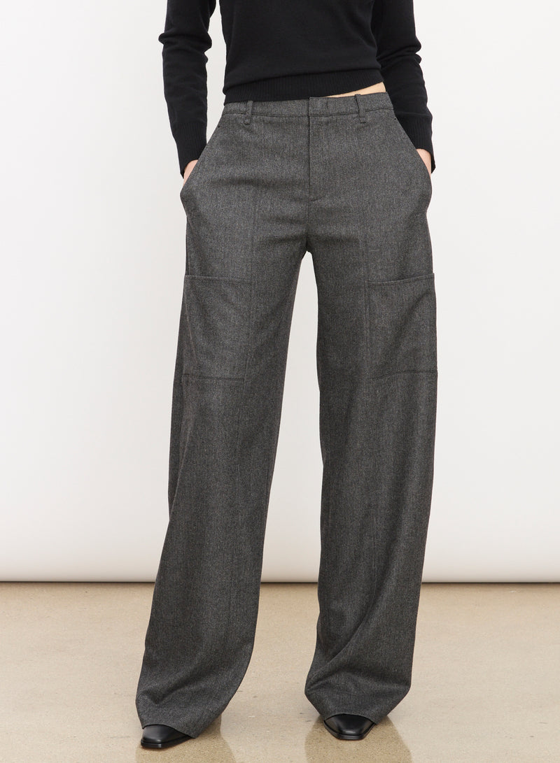 Herringbone Flannel Utility Pant - Charcoal