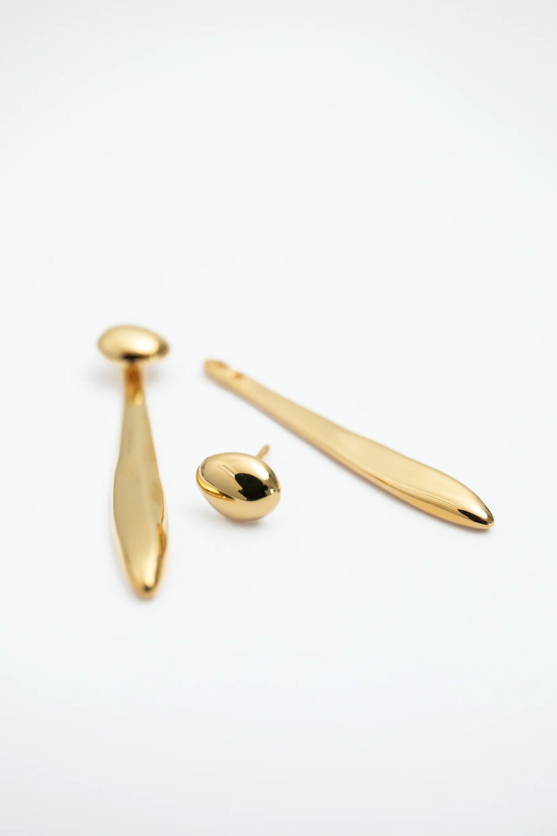 Verso Drop Earrings - Gold