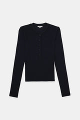 Verona L/S Henley - Jet Black