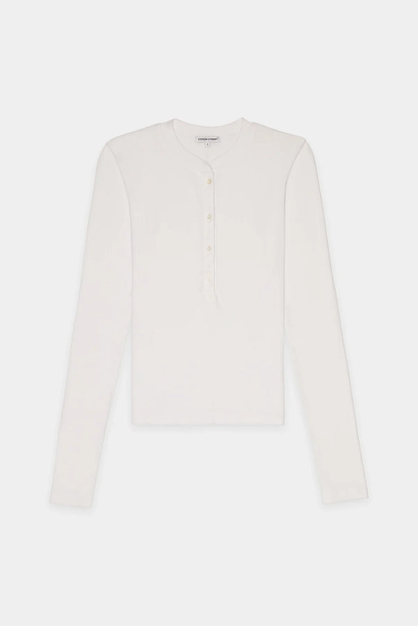 Verona L/S Henley - White