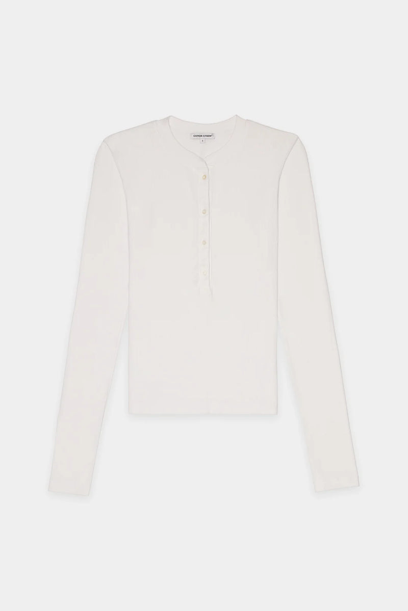 Verona L/S Henley - White