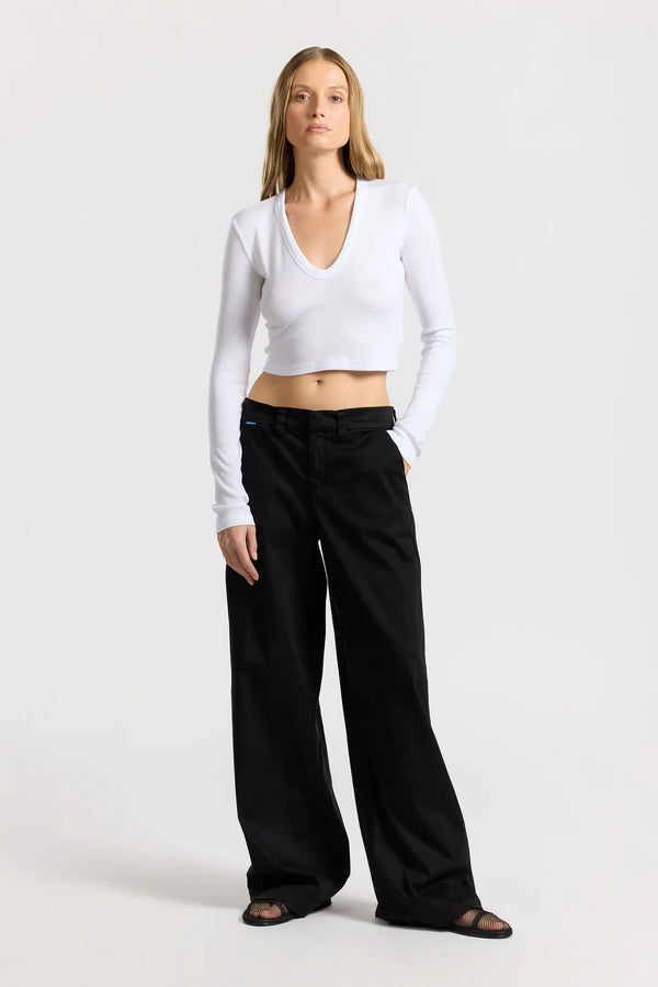 Verona Crop U Neck Shirt - White