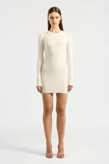 Verona Long Sleeve Mini Dress - Bone