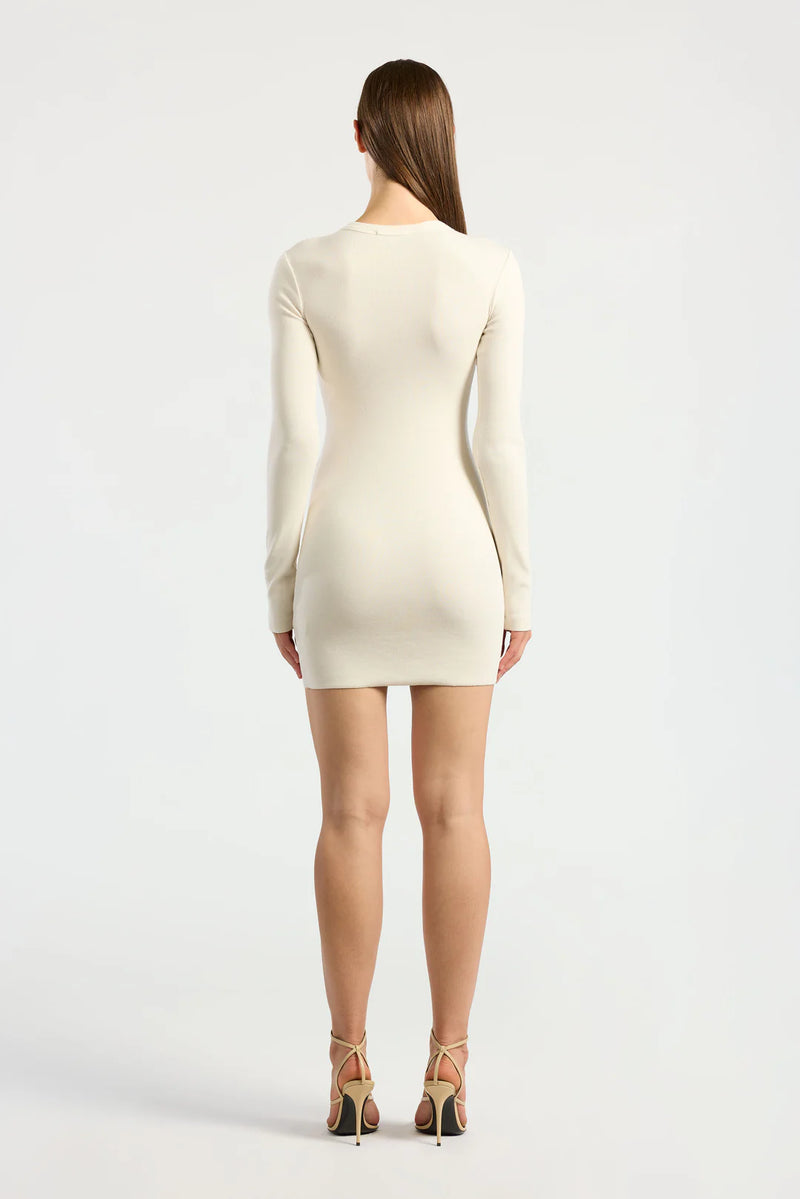 Verona Long Sleeve Mini Dress - Bone