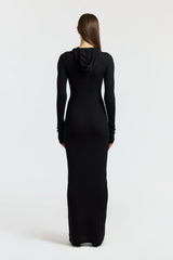 Verona Hoodie Dress - Black Cast