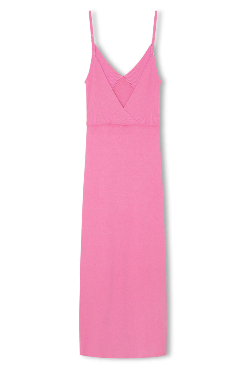 Contrast Knit Dress - Sea Pink