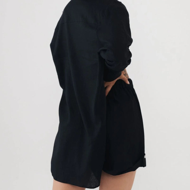 Long Sleeve Button Down - Black