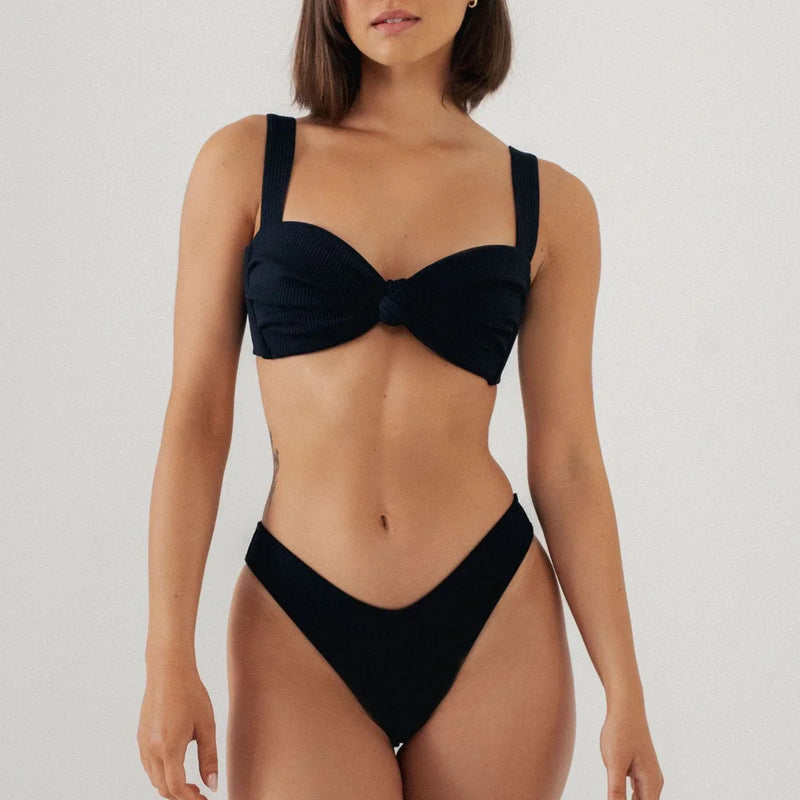 Lulu Bikini Bottom - Black Rib