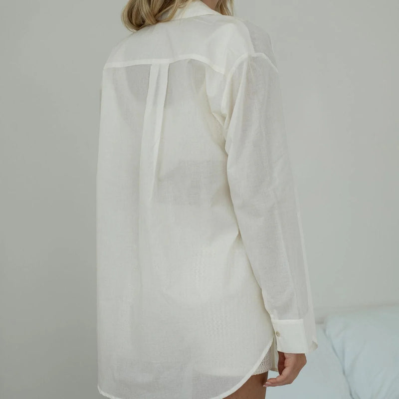 Long Sleeve Button Down - Cream