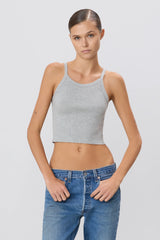 Cropped Rib Tank - Grey