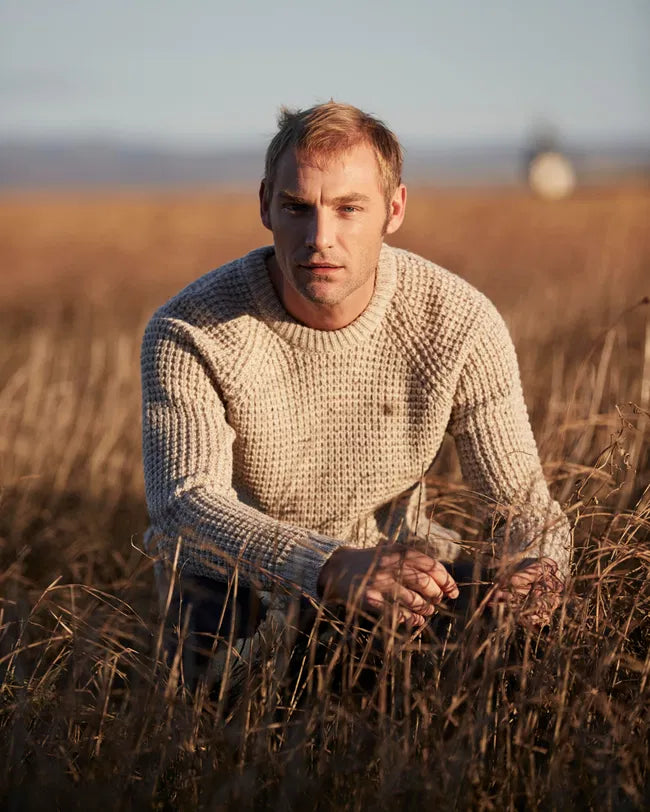 Waffle Crew Neck Jumper - Skiddaw