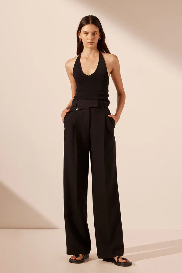 Irena High Waisted Tailored Pant - Black