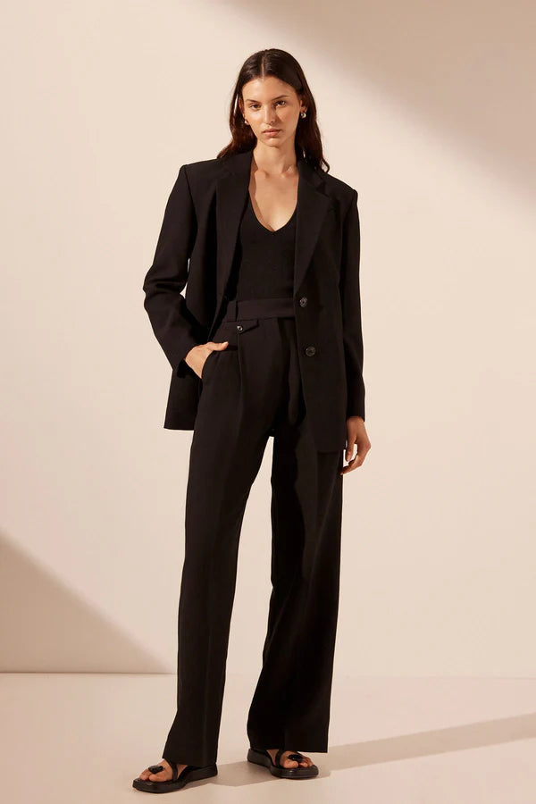 Irena High Waisted Tailored Pant - Black