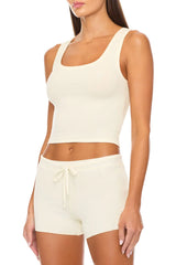 Square Neck Tank - Cream