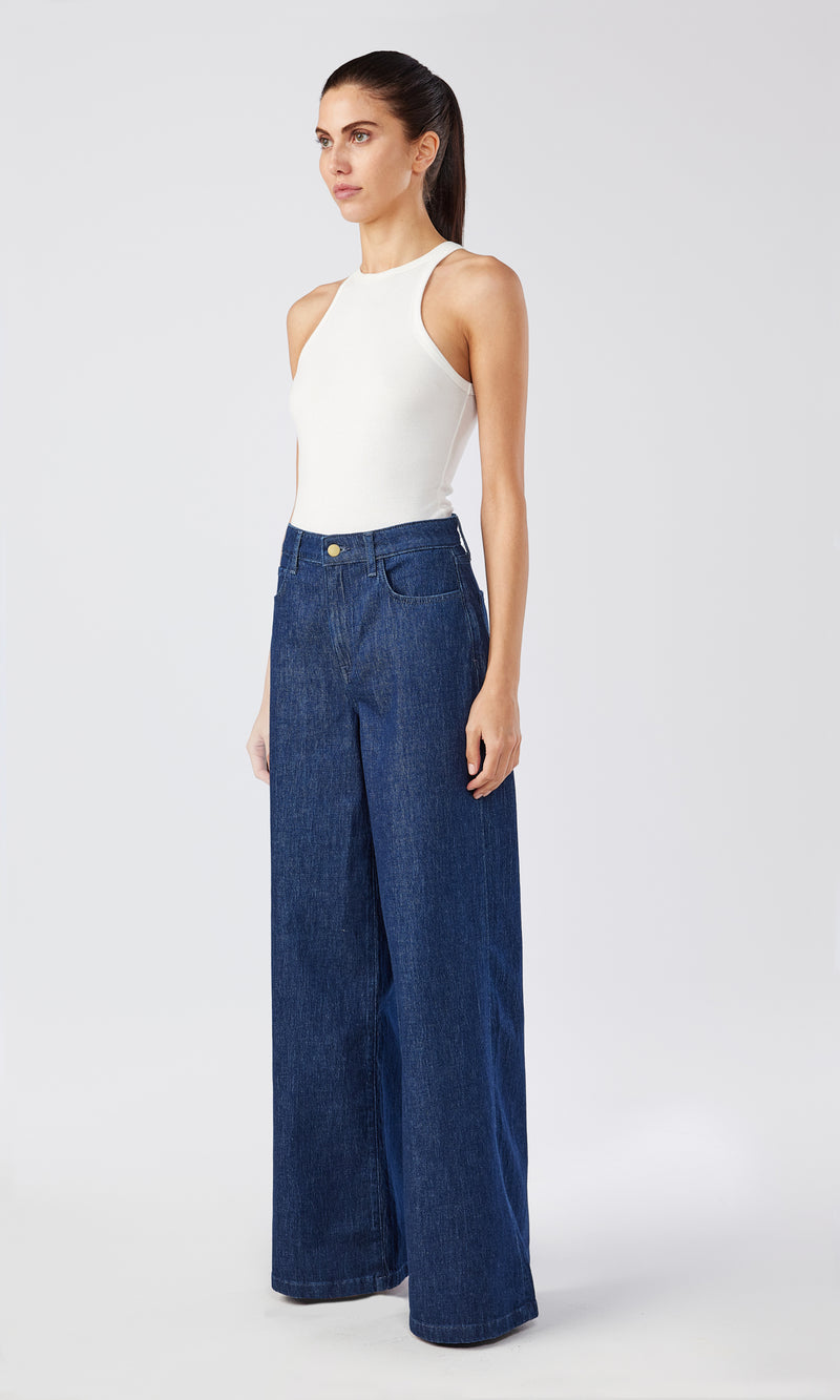 Ms. Fonda High Rise Wide Leg - Dark Indigo