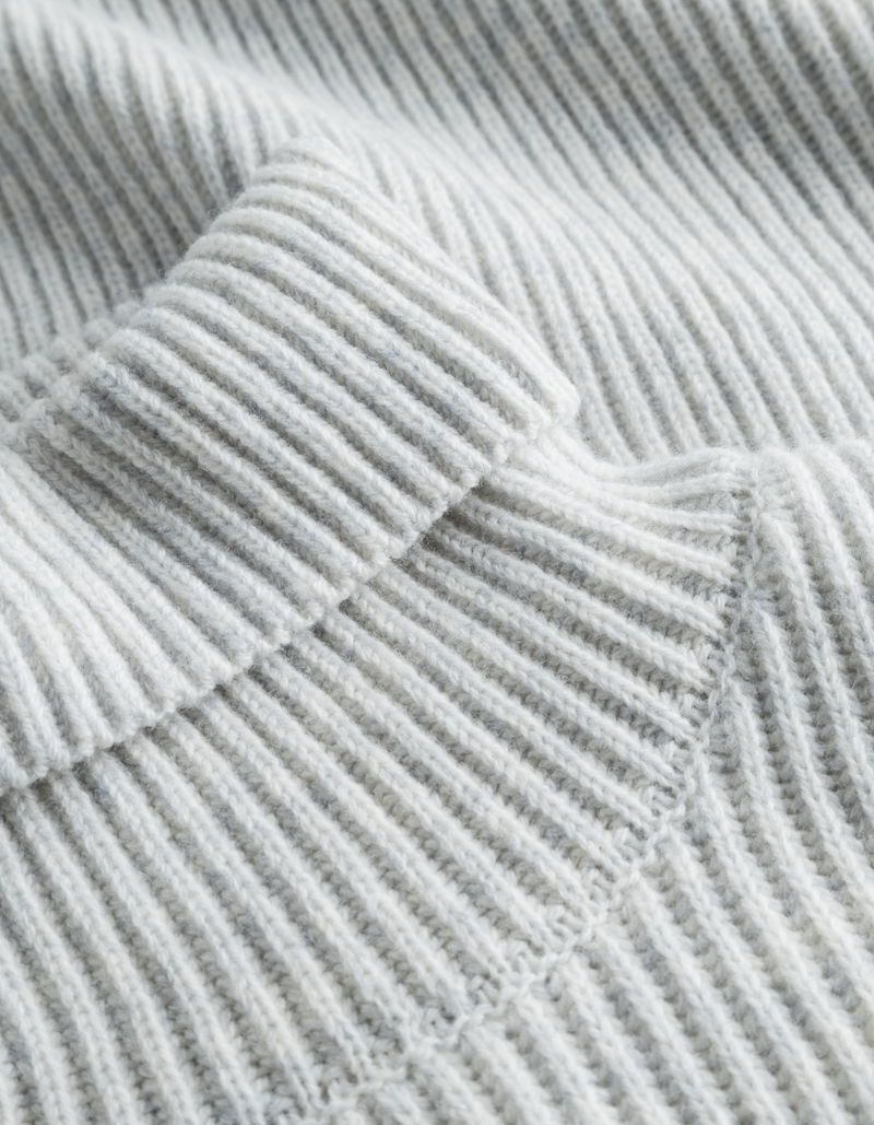 Eddie Wool Rib Rollneck Knit - Snow